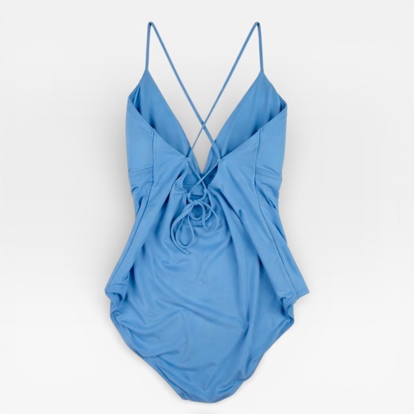 CALIA Womens Triangle Strappy Back One Piece Swimsuit Tranquil Blue Size 16 NWT - Picture 7 of 10